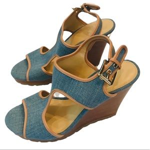 NWOT Michael Kors Denim Wedge